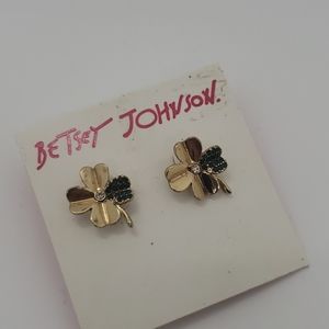 Betsey Johnson Gold Clover earrings